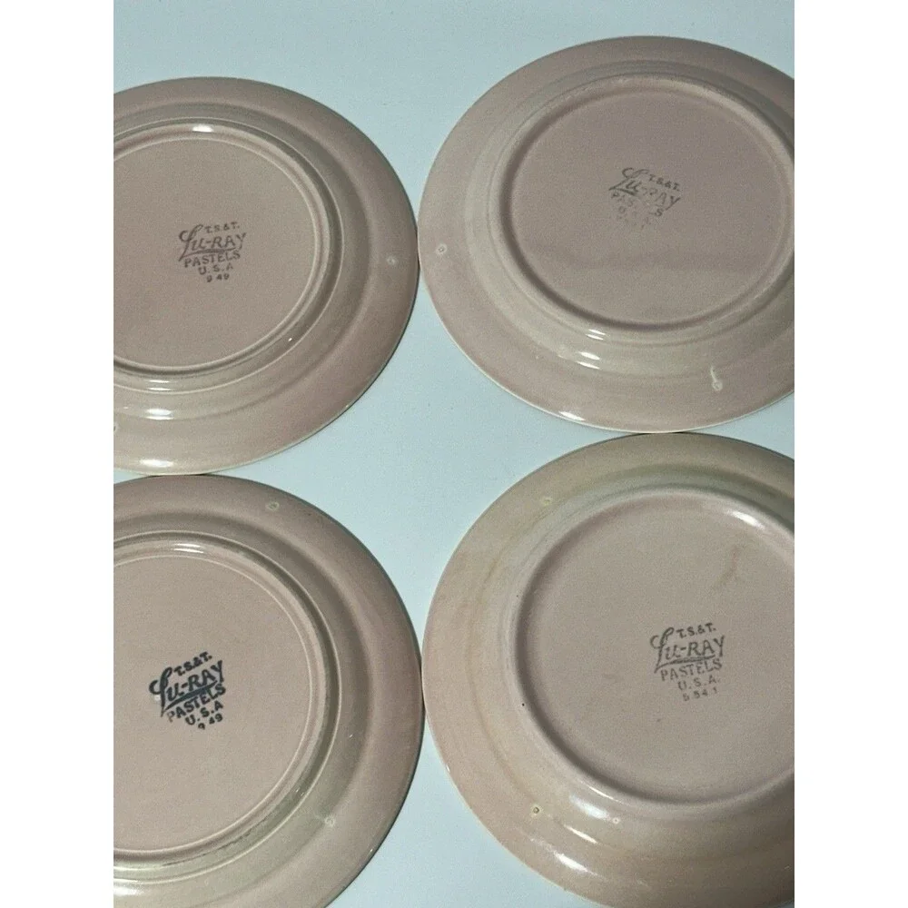 Vintage Luray Pastels 6.25” Bread Dessert Plate Pink Set of 4